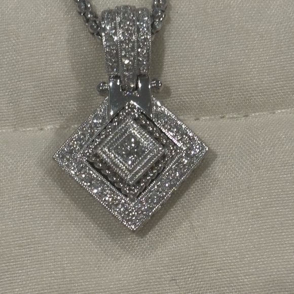 14kt White gold - one karat necklace from Littmans! - Picture 2 of 8